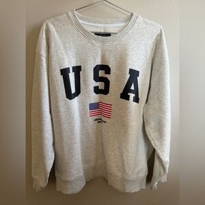 USA Flag Gray Sweatshirt